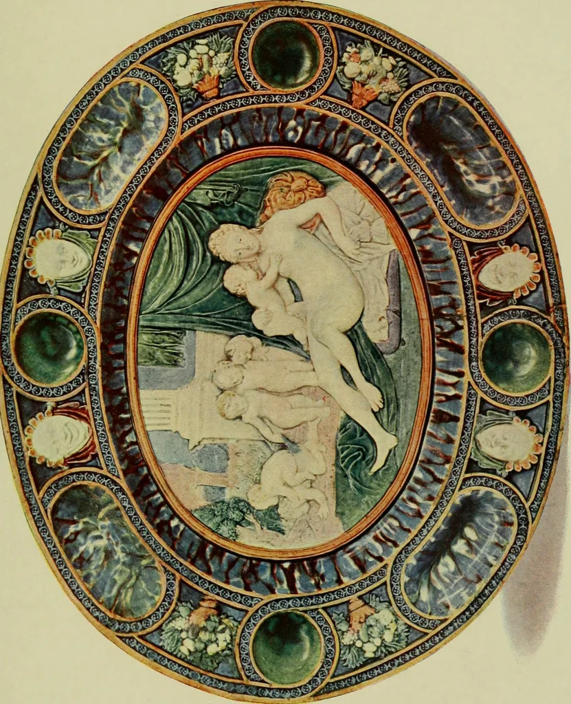 An illustration from A history and description of the old French faïence : with an account of the revival of faïence painting in France, 1903, leaf 58