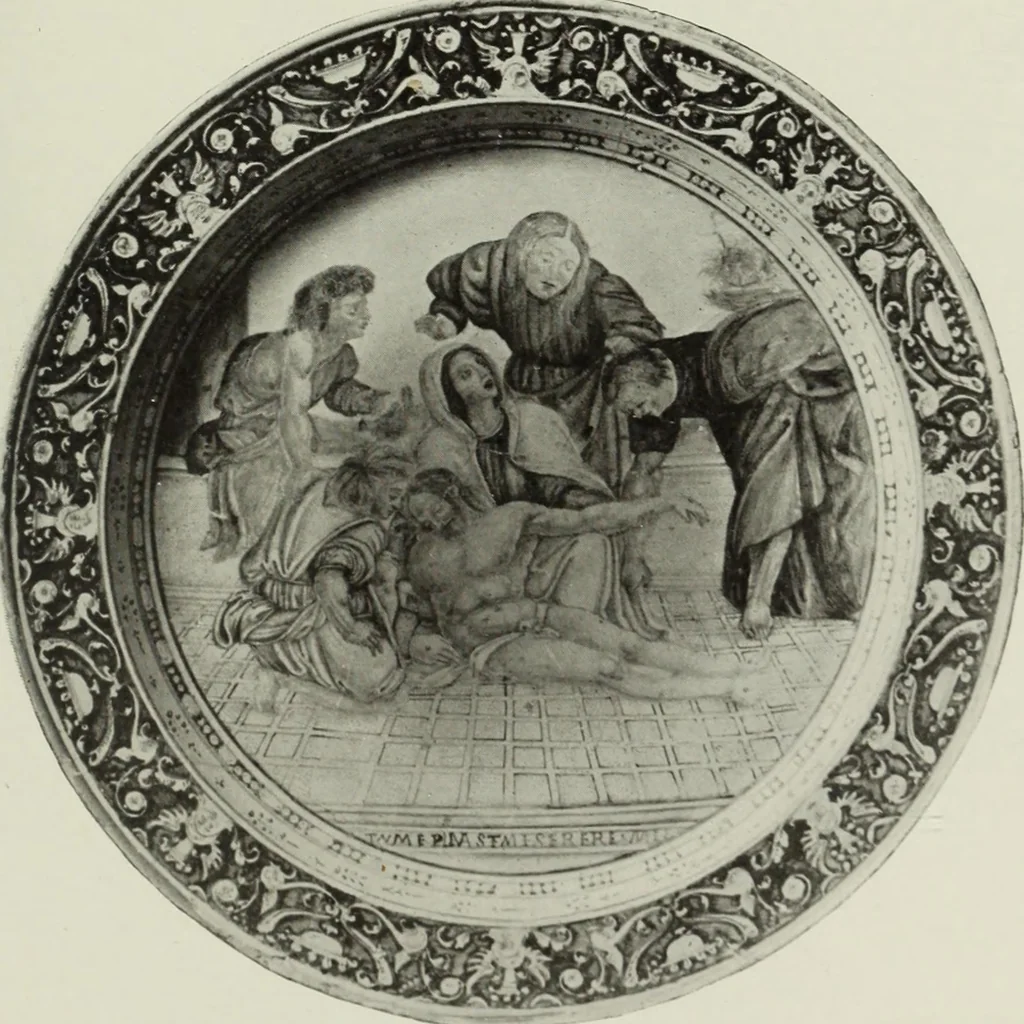 An illustration from A history and description of Italian majolica, 1907, leaf 144