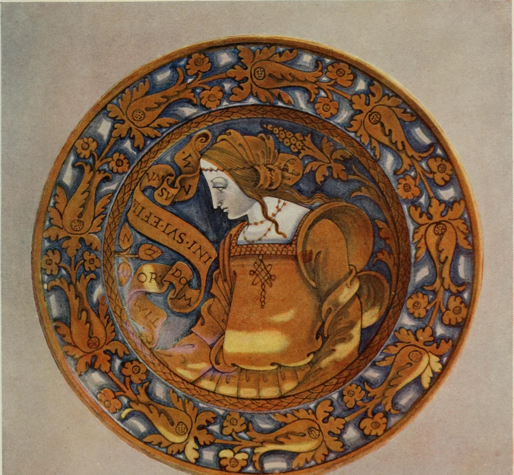 An illustration from A history and description of Italian majolica, 1907, leaf 210