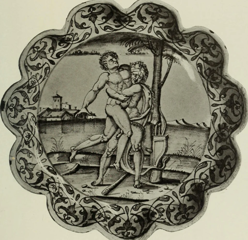 An illustration from A history and description of Italian majolica, 1907, leaf 348