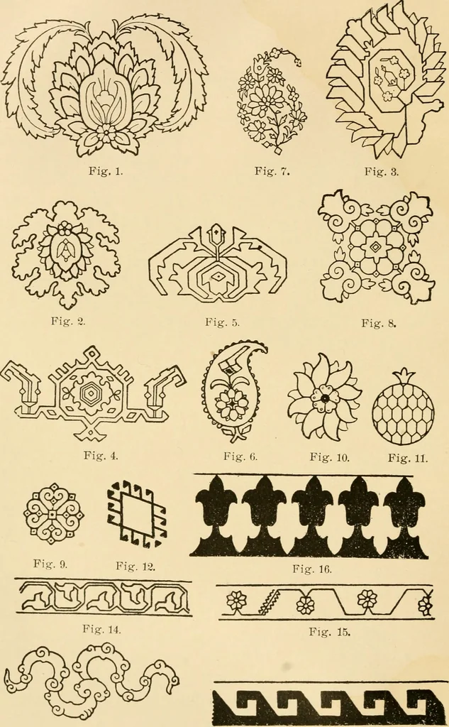 An illustration from History and manufacture of floor coverings, 1899, leaf 31