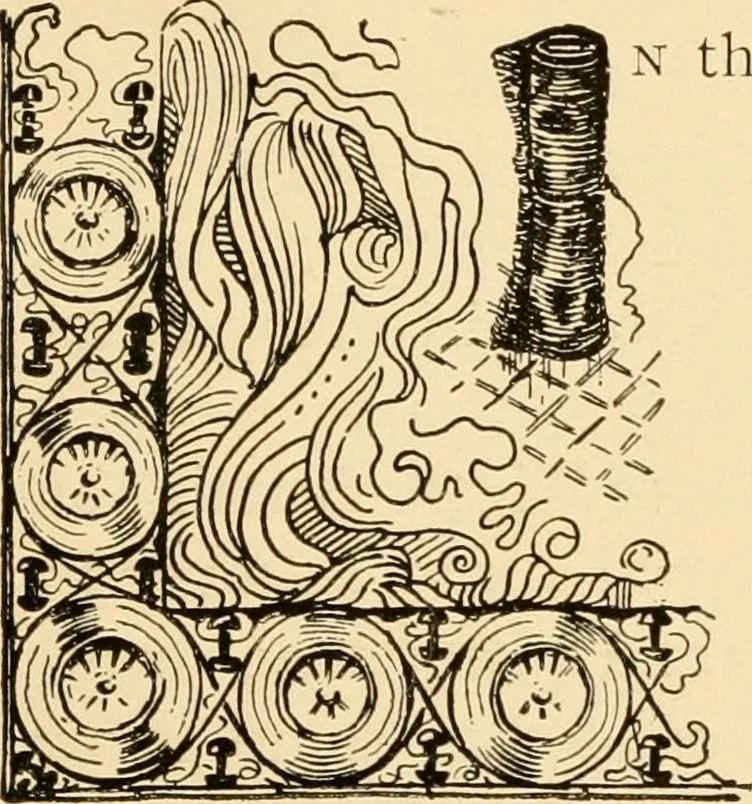 An illustration from History and manufacture of floor coverings, 1899, leaf 8
