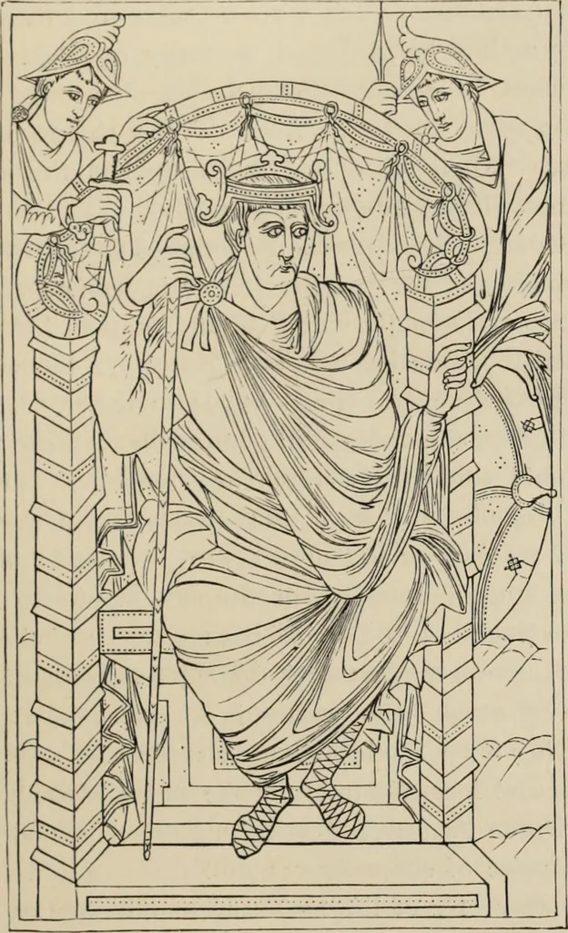 An illustration from History of ancient, early Christian, and mediaeval painting, 1880, leaf 244