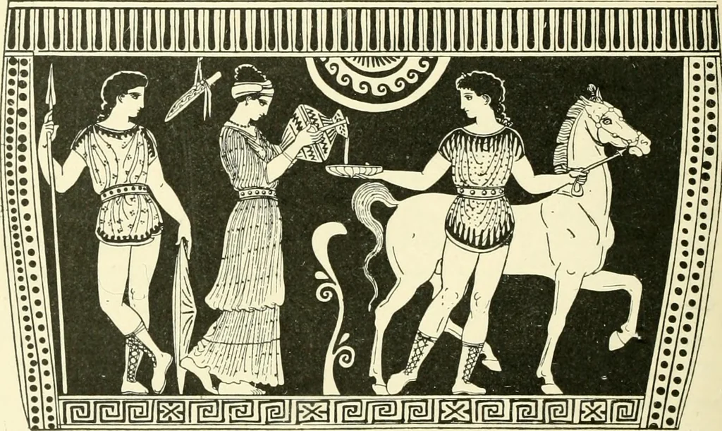 An illustration from History of ancient pottery, Greek, Etruscan, and Roman, 1905, leaf 607