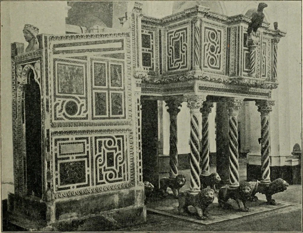 An illustration from A history of architecture in Italy from the time of Constantine to the dawn of the renaissance, 1901, leaf 84