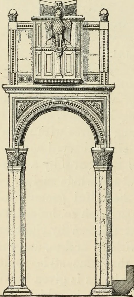 An illustration from A history of architecture in Italy from the time of Constantine to the dawn of the renaissance, 1901, leaf 87