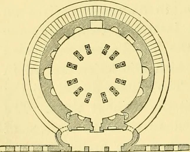 An illustration from A history of architecture in all countries, from the earliest times to the present day, 1902, leaf 579