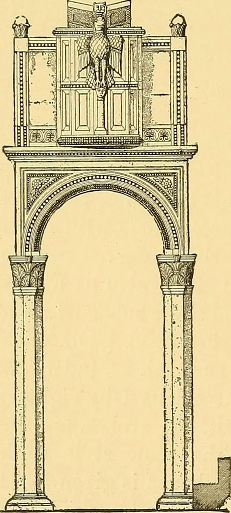 An illustration from A history of architecture in Italy from the time of Constantine to the dawn of the renaissance, 1901, leaf 85