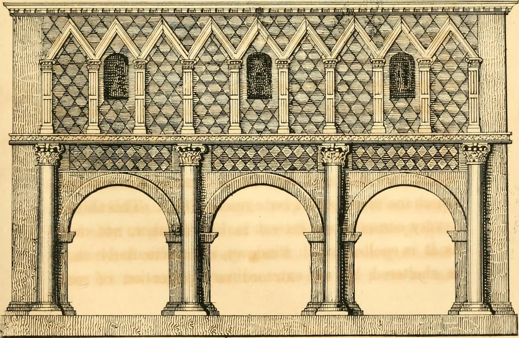 An illustration from History of architecture, from the earliest times; its present condition in Europe and the United States; with a biography of eminent architects, and a glossary of architectural terms, 1848, leaf 149