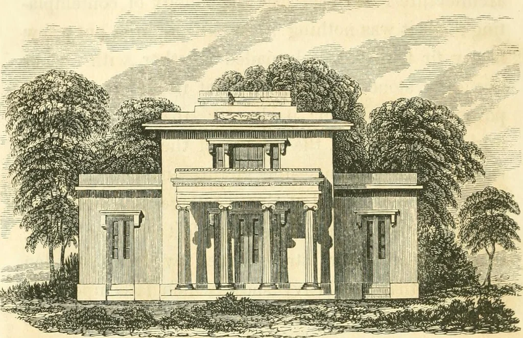 An illustration from History of architecture, from the earliest times; its present condition in Europe and the United States; with a biography of eminent architects, and a glossary of architectural terms, 1848, leaf 344