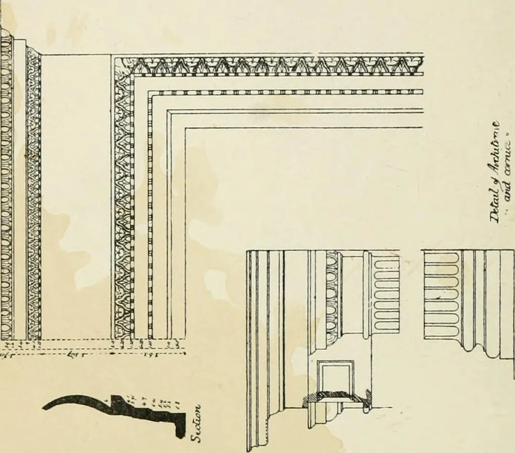 An illustration from A history of architecture for the student, craftsman, and amateur : being a comparative view of the historical styles from the earliest period, 1896, leaf 113