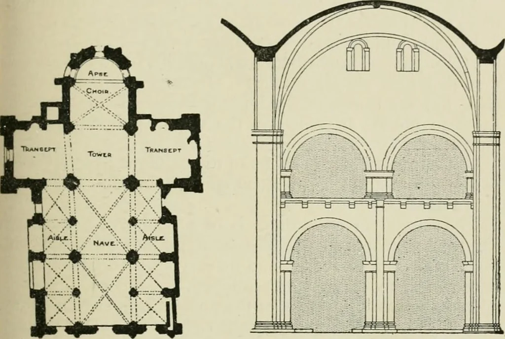 An illustration from A history of architecture for the student, craftsman, and amateur : being a comparative view of the historical styles from the earliest period, 1896, leaf 152
