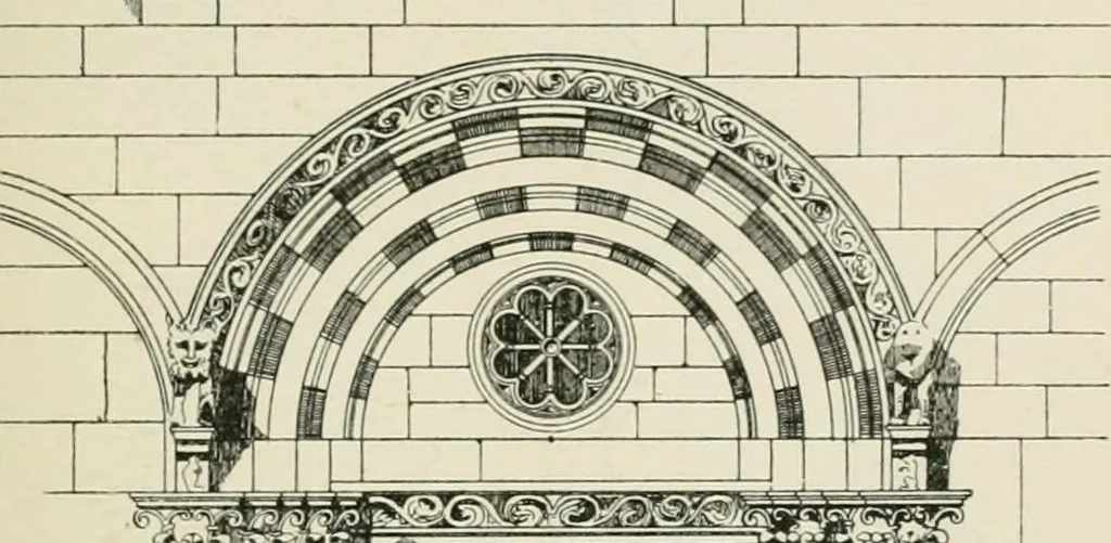 An illustration from A history of architecture for the student, craftsman, and amateur : being a comparative view of the historical styles from the earliest period, 1896, leaf 156
