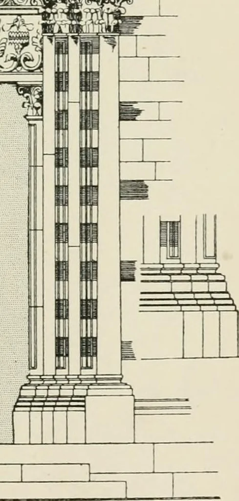 An illustration from A history of architecture for the student, craftsman, and amateur : being a comparative view of the historical styles from the earliest period, 1896, leaf 156