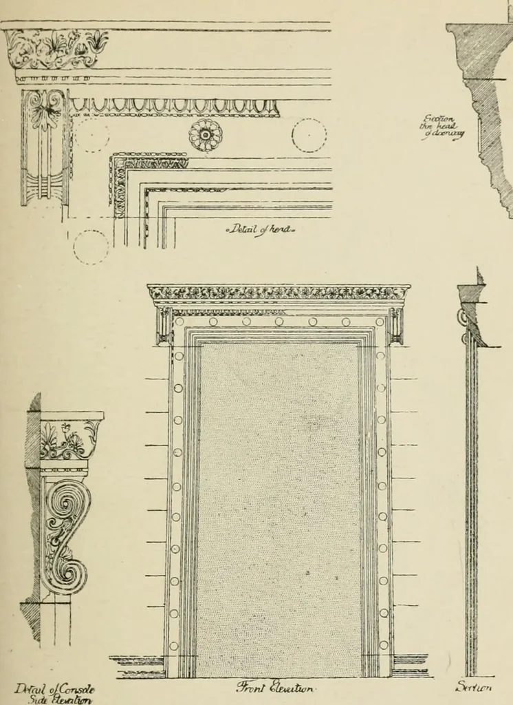 An illustration from A history of architecture for the student, craftsman, and amateur : being a comparative view of the historical styles from the earliest period, 1896, leaf 72
