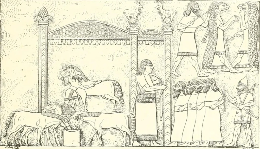 An illustration from A history of art in Chaldæa & Assyria, 1884, leaf 216