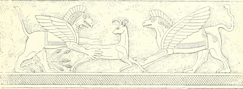 An illustration from A history of art in Chaldæa & Assyria, 1884, leaf 202