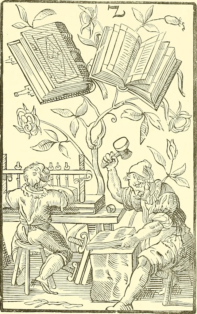 An illustration from A history of the art of bookbinding. With some account of the books of the ancients, 1894, leaf 166