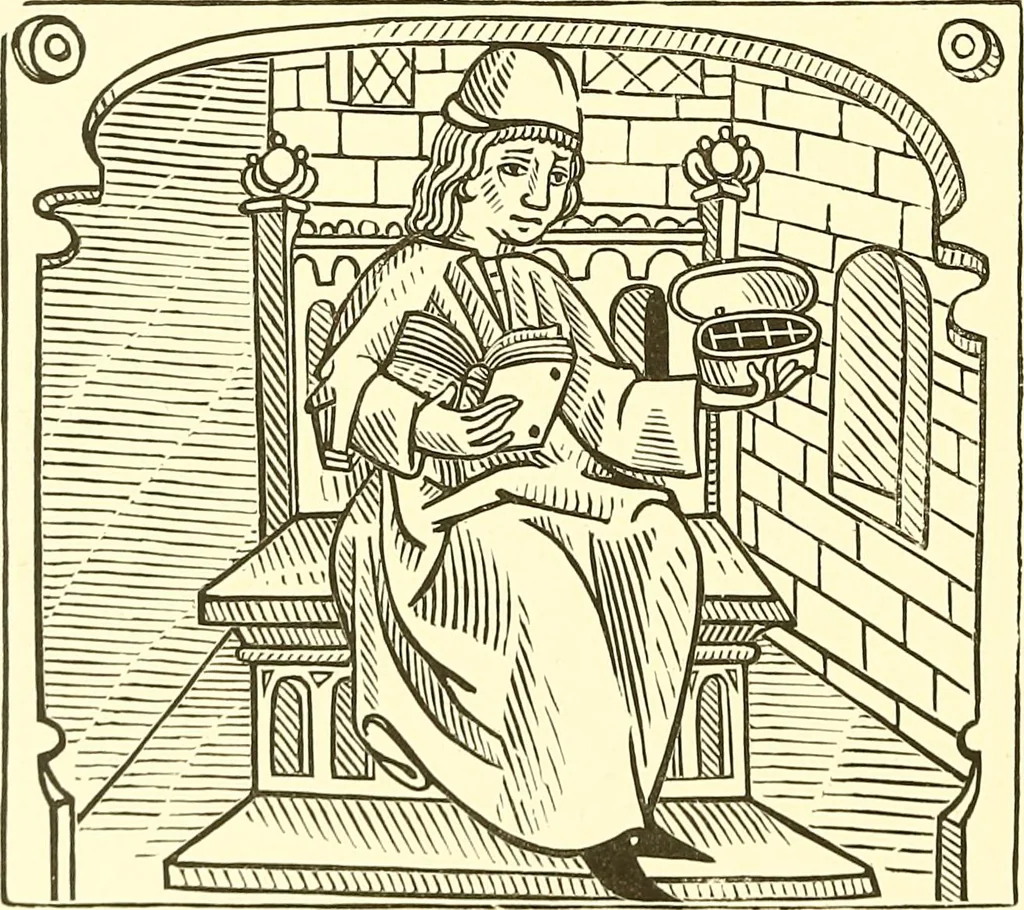 An illustration from A history of the art of bookbinding. With some account of the books of the ancients, 1894, leaf 185