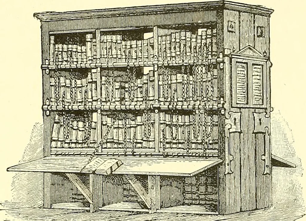 An illustration from A history of the art of bookbinding. With some account of the books of the ancients, 1894, leaf 216