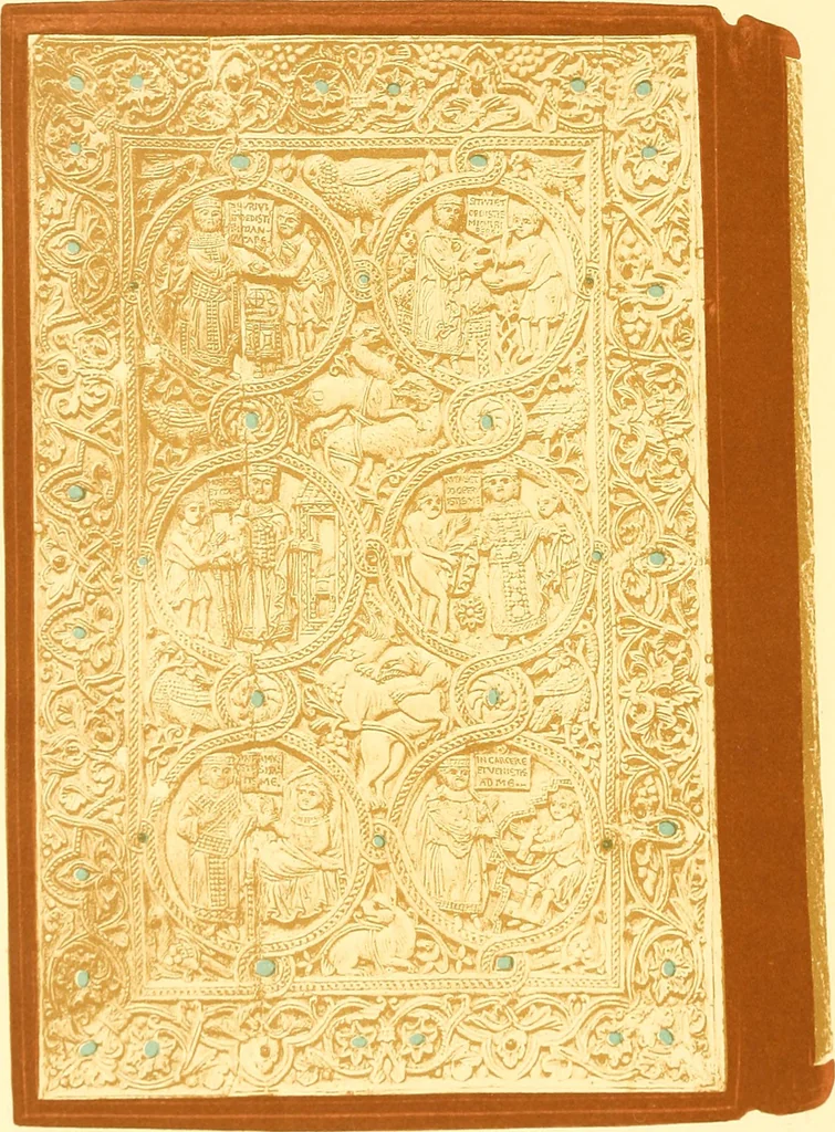 An illustration from A history of the art of bookbinding. With some account of the books of the ancients, 1894, leaf 9