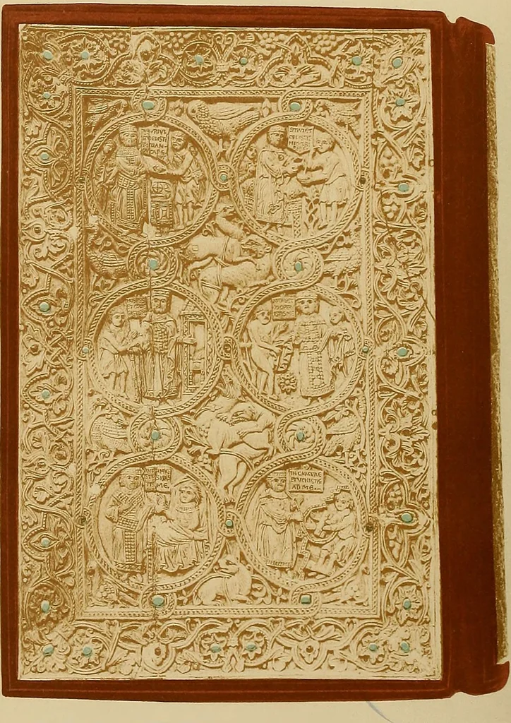 An illustration from A history of the art of bookbinding : with some account of the books of the ancients, 1894, leaf 9