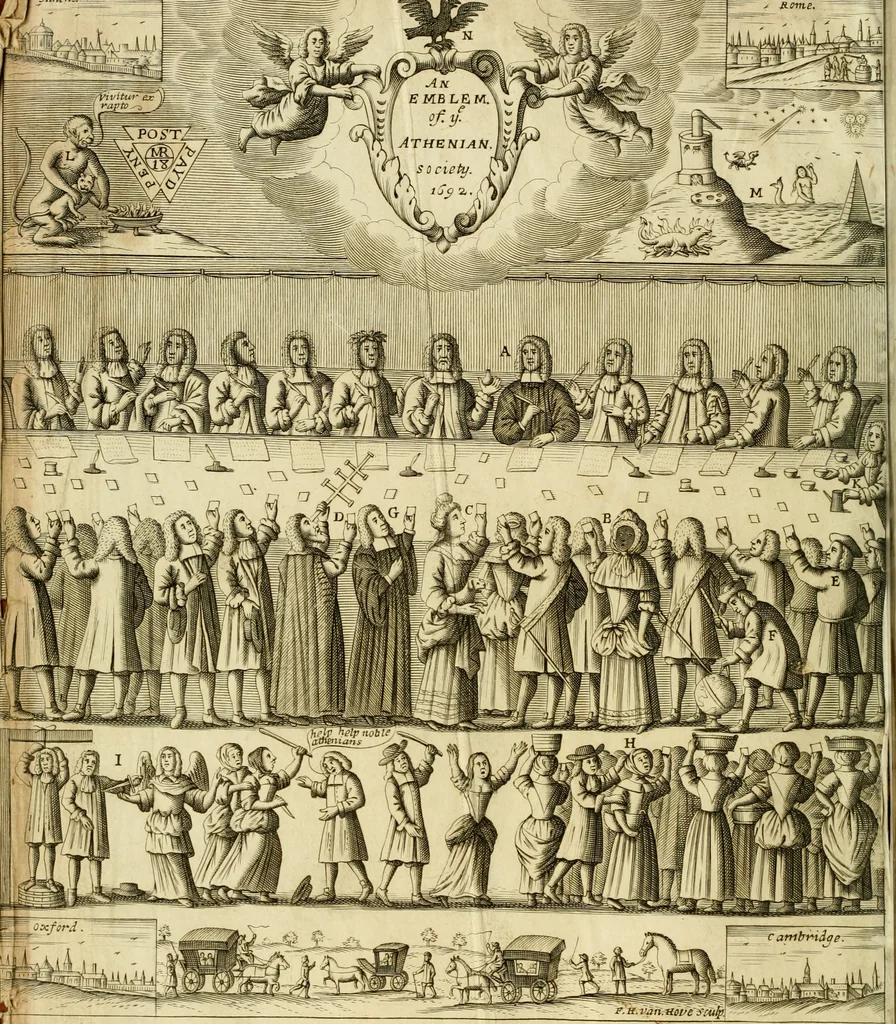 An illustration from The history of the Athenian Society, : for the resolving all nice and curious questions., 1692, leaf 5