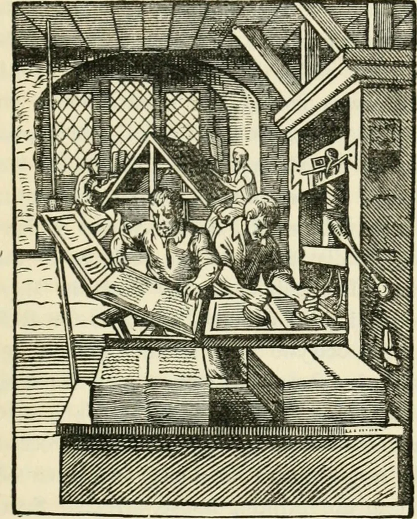 An illustration from History of the Bassandyne Bible, the first printed in Scotland; with notices of the early printers of Edinburgh, 1887, leaf 94