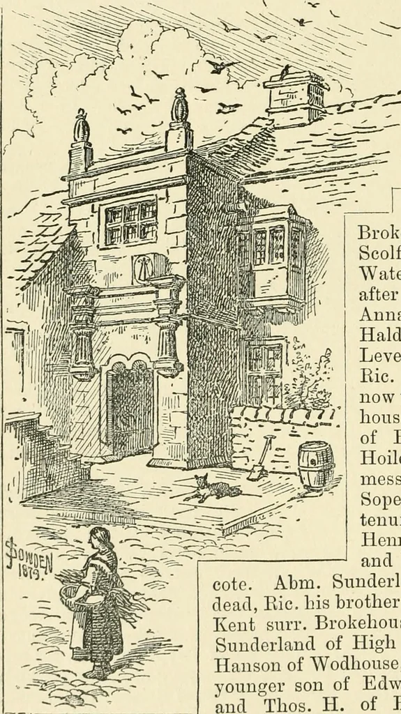 An illustration from The history of Brighouse, Rastrick, and Hipperholme; with monorial notes on Coley, Lightcliffe, Northowram, Shelf, Fixby, Clifton and Kirklees, 1893, leaf 161