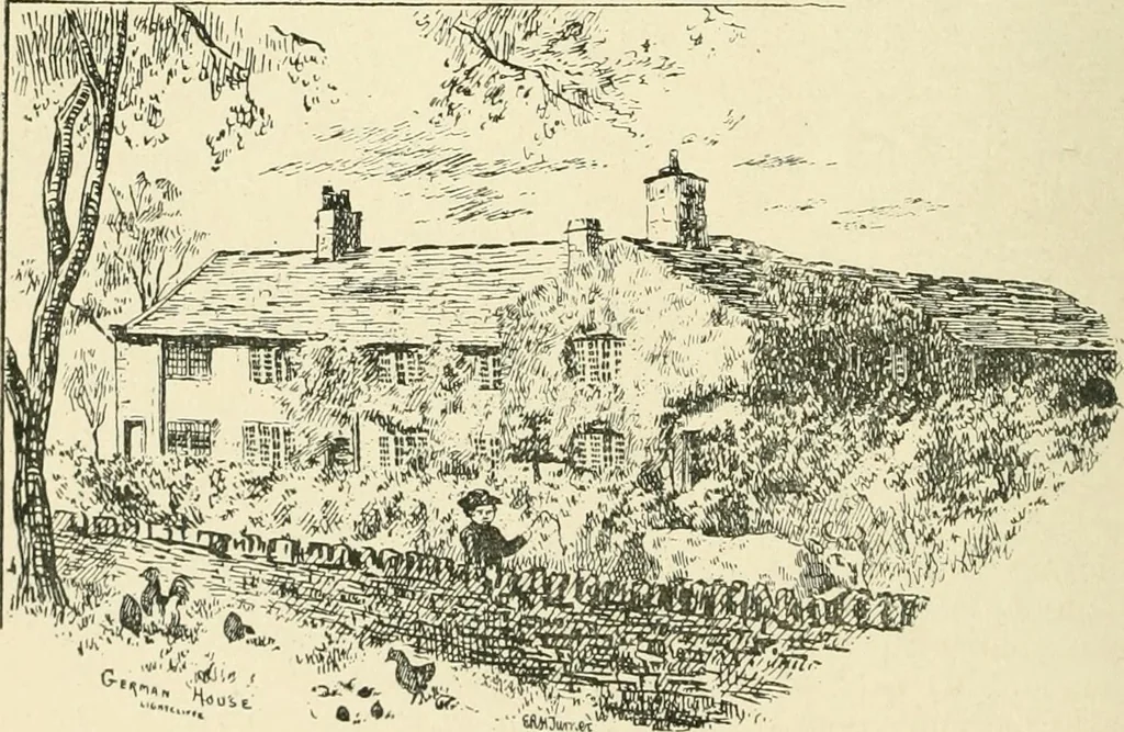 An illustration from The history of Brighouse, Rastrick, and Hipperholme; with monorial notes on Coley, Lightcliffe, Northowram, Shelf, Fixby, Clifton and Kirklees, 1893, leaf 253