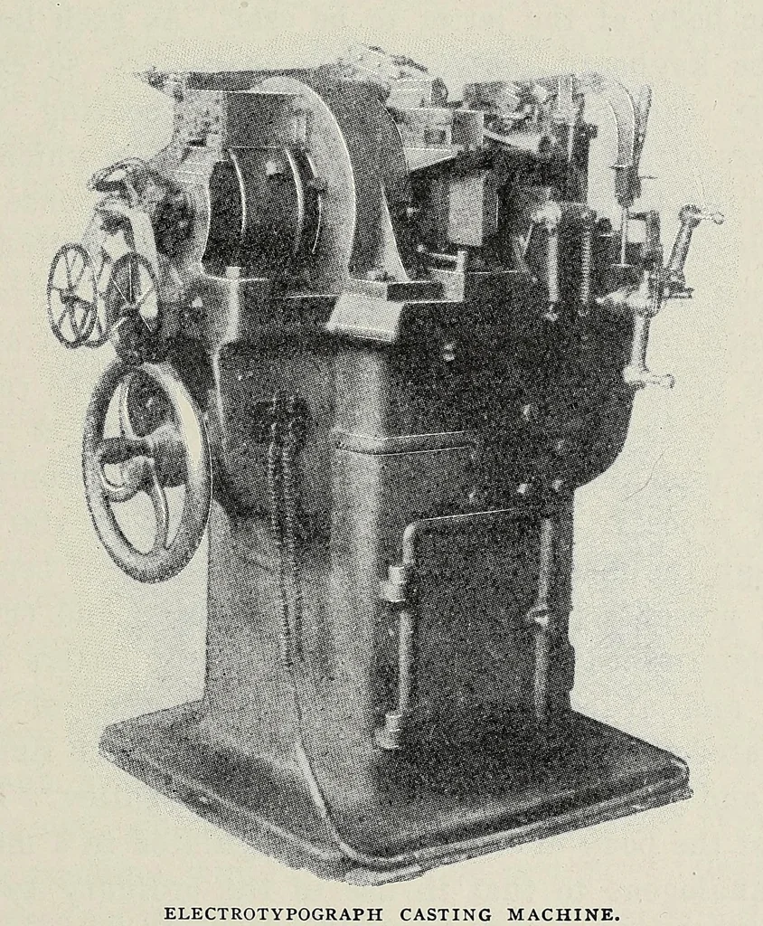 An illustration from History of composing machines; a complete record of the art of composing type by machinery ... also lists of patents on composing machines, American and British, chronologically arranged, 1904, leaf 151