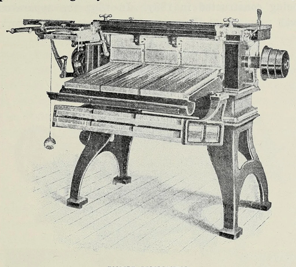 An illustration from History of composing machines; a complete record of the art of composing type by machinery ... also lists of patents on composing machines, American and British, chronologically arranged, 1904, leaf 41