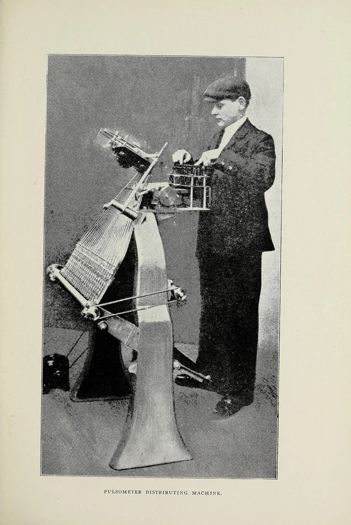 An illustration from History of composing machines; a complete record of the art of composing type by machinery ... also lists of patents on composing machines, American and British, chronologically arranged, 1904, leaf 71