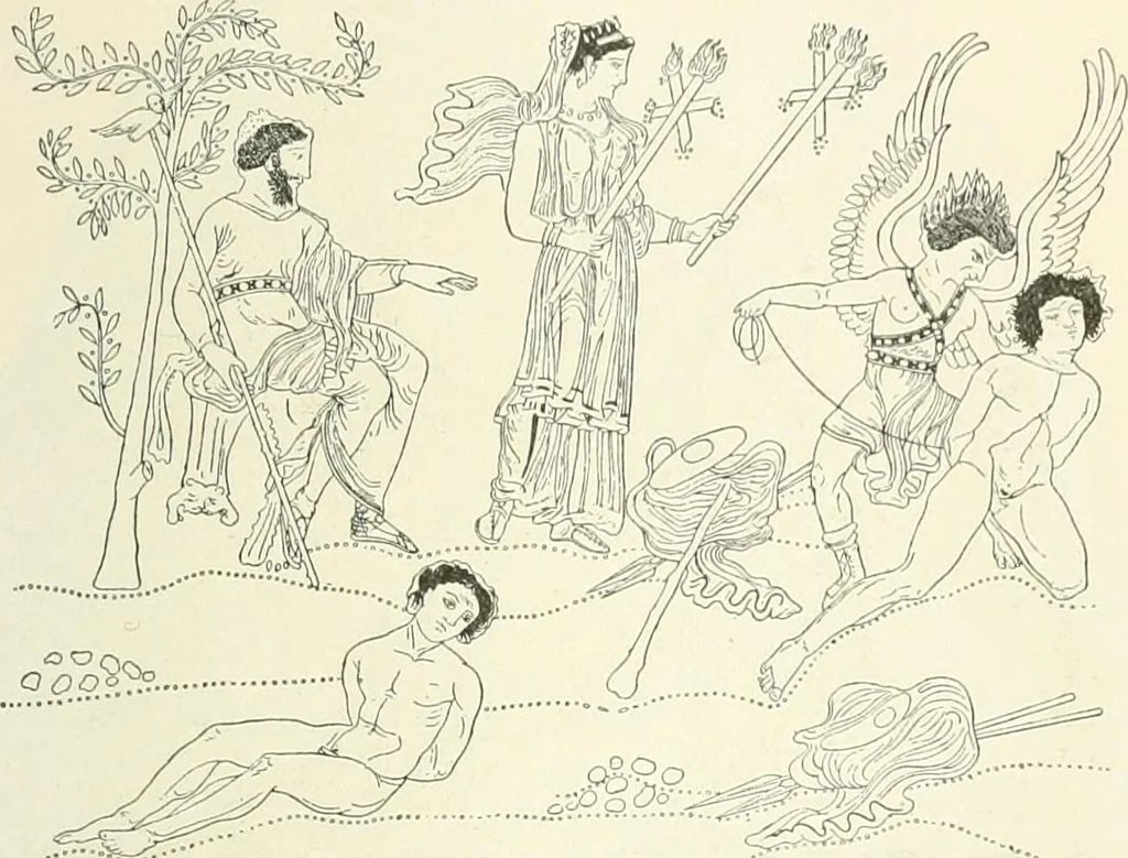 An illustration from The history of the devil and the idea of evil; from the earliest times to the present day, 1899, leaf 222