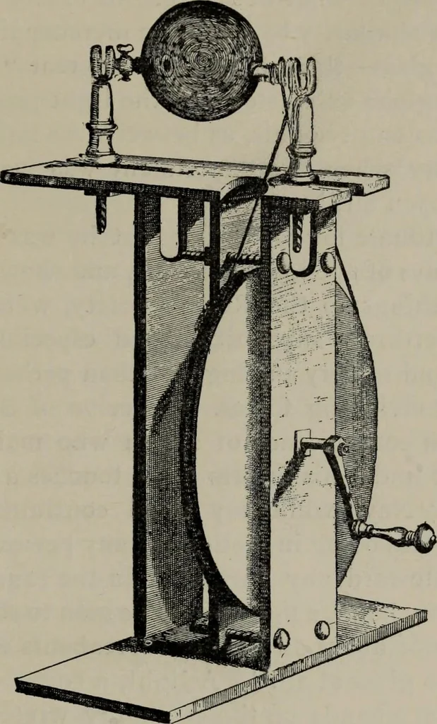 An illustration from A history of electricity : the intellectual rise in electricity from antiquity to the days of Benjamin Franklin, 1898, leaf 468