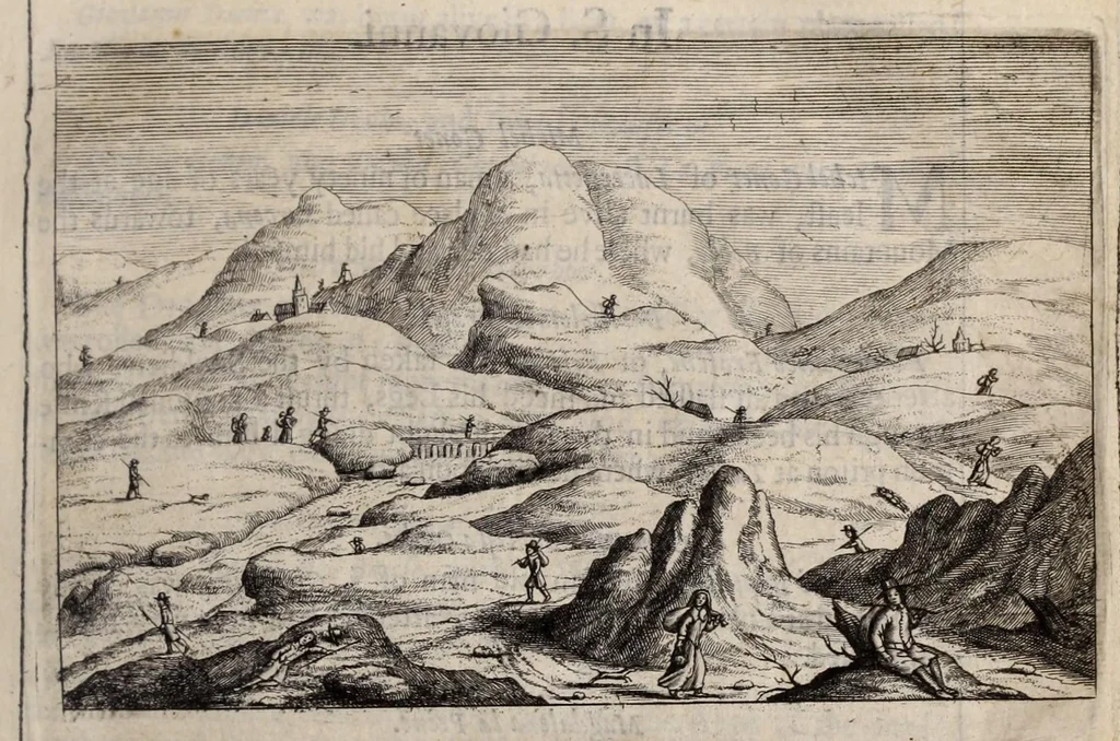An illustration from The history of the Evangelical churches of the valleys of Piemont : containing a most exact geographical description of the place, and a faithfull account of the doctrine, life, and persecutions of the ancient inhabitants ; Together, with a most naked and punctual relation of the late bloudy massacre, 1655 ; And a narrative of all the following transactions, to the year of Our Lord, 1658 .., 1658, leaf 445