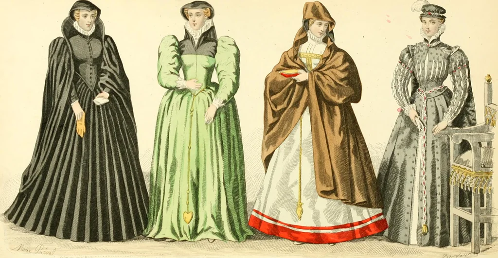An illustration from The history of fashion in France, or, The dress of women from the Gallo-Roman period to the present time, 1882, leaf 113
