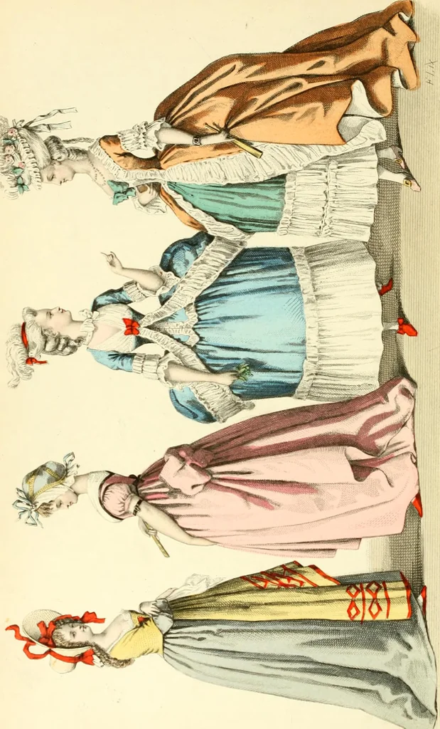 An illustration from The history of fashion in France, or, The dress of women from the Gallo-Roman period to the present time, 1882, leaf 203