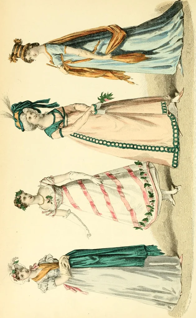 An illustration from The history of fashion in France, or, The dress of women from the Gallo-Roman period to the present time, 1882, leaf 237