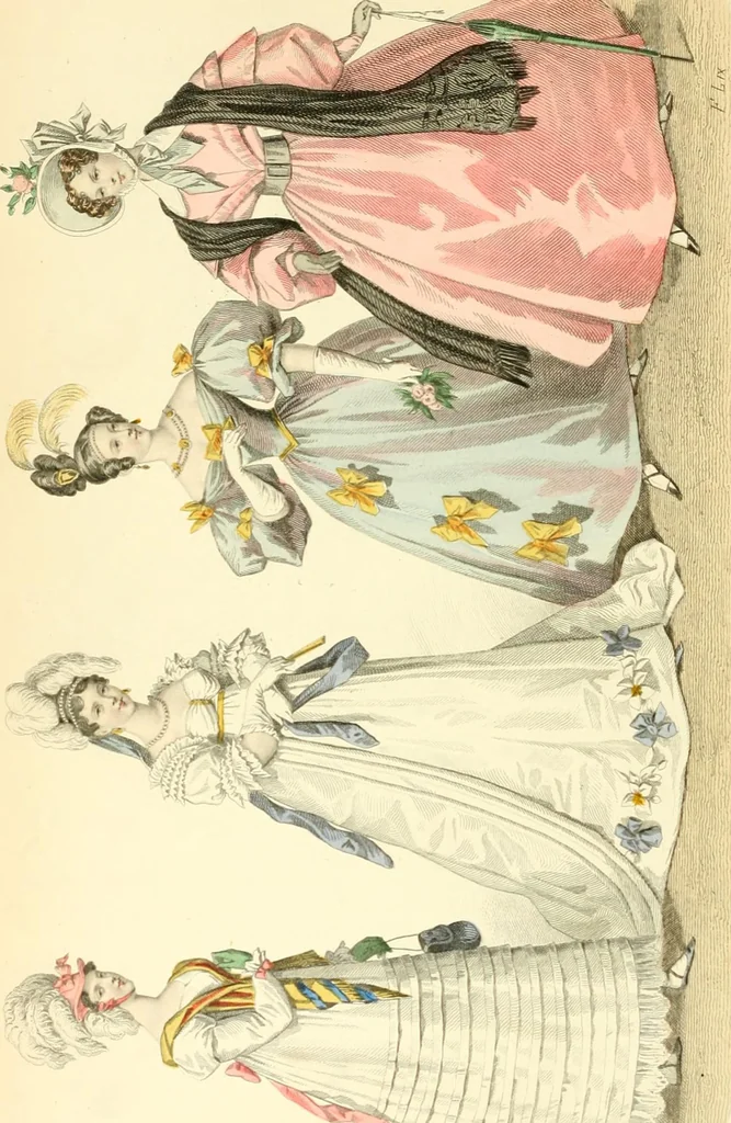 An illustration from The history of fashion in France, or, The dress of women from the Gallo-Roman period to the present time, 1882, leaf 245