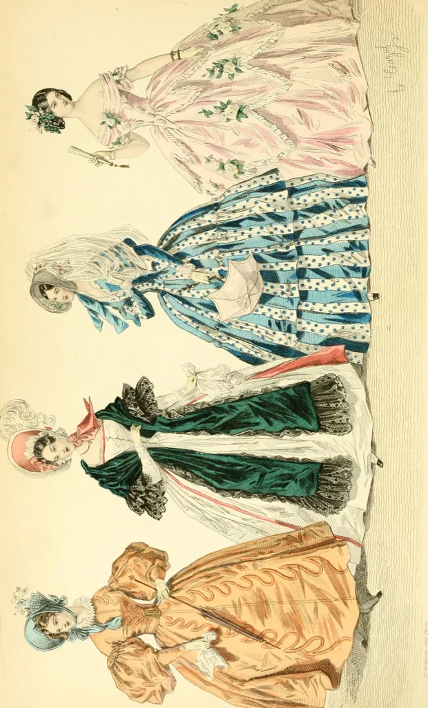 An illustration from The history of fashion in France, or, The dress of women from the Gallo-Roman period to the present time, 1882, leaf 255