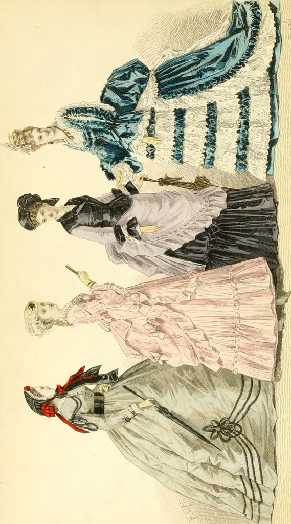 An illustration from The history of fashion in France, or, The dress of women from the Gallo-Roman period to the present time, 1882, leaf 275