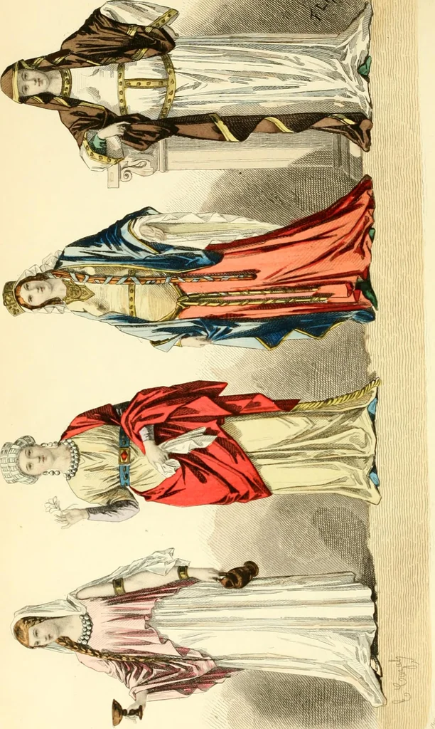 An illustration from The history of fashion in France, or, The dress of women from the Gallo-Roman period to the present time, 1882, leaf 31
