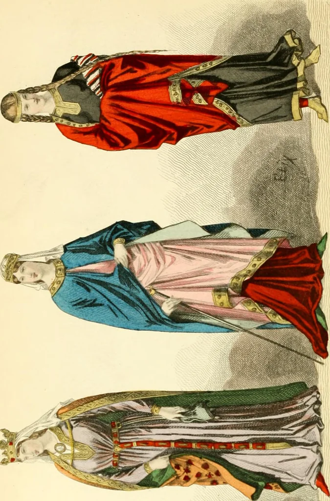 An illustration from The history of fashion in France, or, The dress of women from the Gallo-Roman period to the present time, 1882, leaf 45