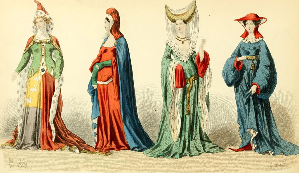 An illustration from The history of fashion in France, or, The dress of women from the Gallo-Roman period to the present time, 1882, leaf 69