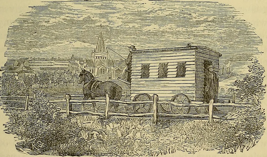 An illustration from The history of the first locomotives in America : from the original documents, and the testimony of living witnesses, 1874, leaf 65
