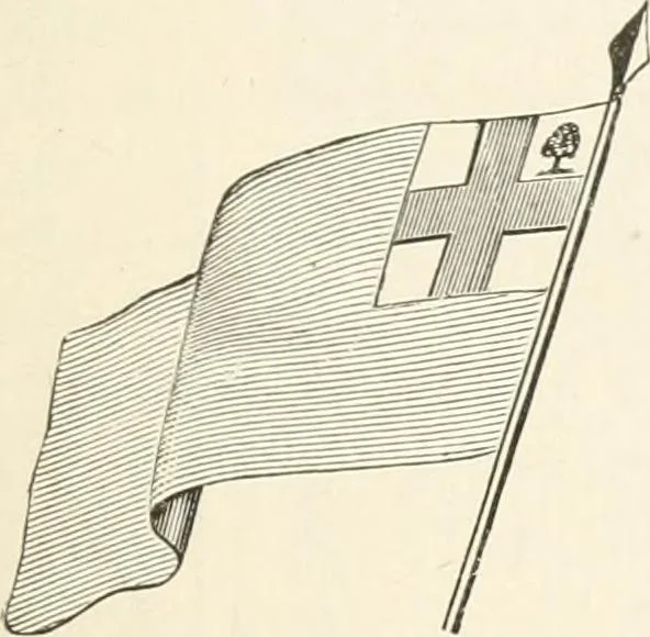 An illustration from History of the flag of the United States of America : and of the naval and yacht-club signals, seals, and arms, and principal national songs of the United States, with a chronicle of the symbols, standards, banners, and flags of ancient and modern nations, 1894, leaf 232