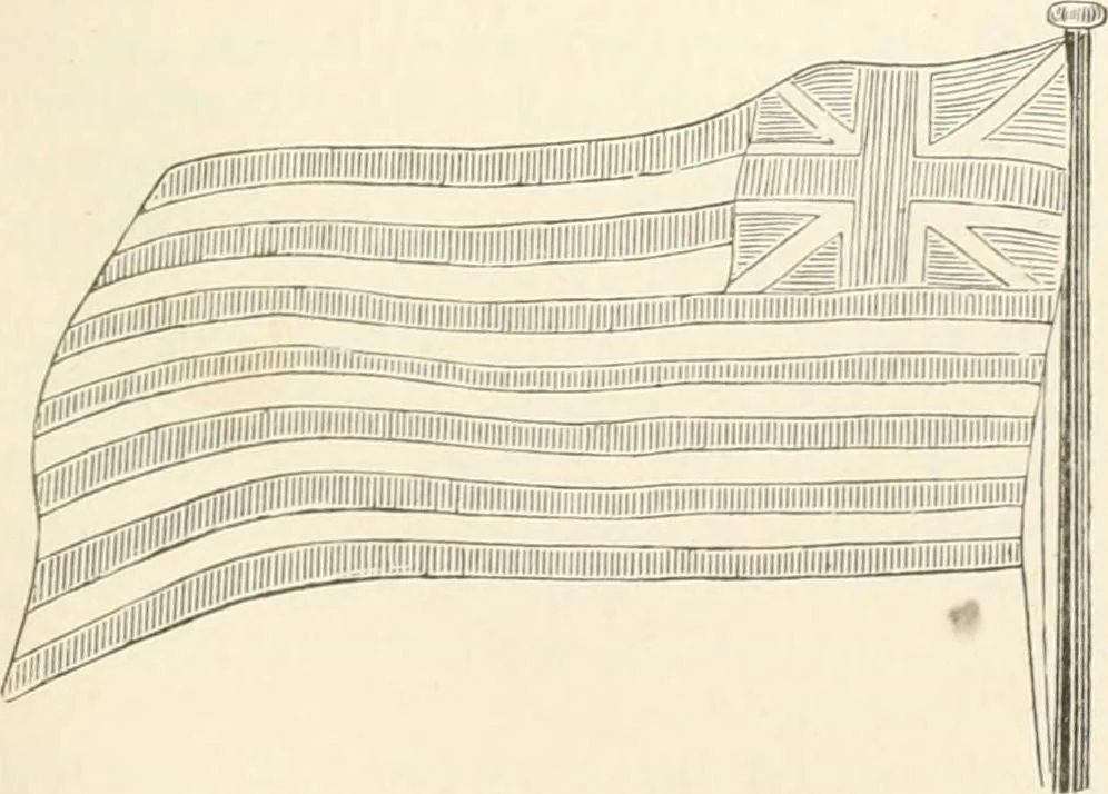 An illustration from History of the flag of the United States of America : and of the naval and yacht-club signals, seals, and arms, and principal national songs of the United States, with a chronicle of the symbols, standards, banners, and flags of ancient and modern nations, 1894, leaf 252
