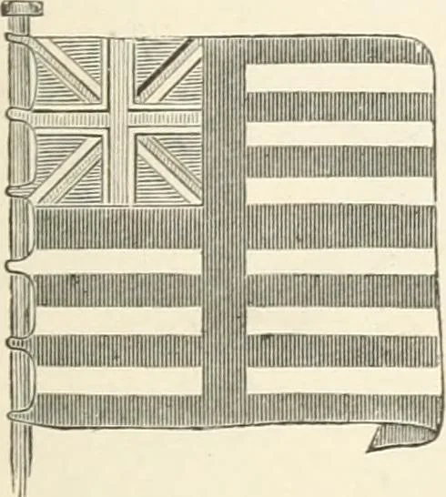 An illustration from History of the flag of the United States of America : and of the naval and yacht-club signals, seals, and arms, and principal national songs of the United States, with a chronicle of the symbols, standards, banners, and flags of ancient and modern nations, 1894, leaf 254