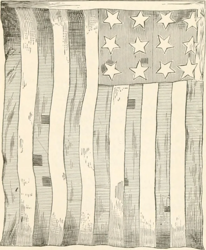 An illustration from History of the flag of the United States of America : and of the naval and yacht-club signals, seals, and arms, and principal national songs of the United States, with a chronicle of the symbols, standards, banners, and flags of ancient and modern nations, 1894, leaf 315